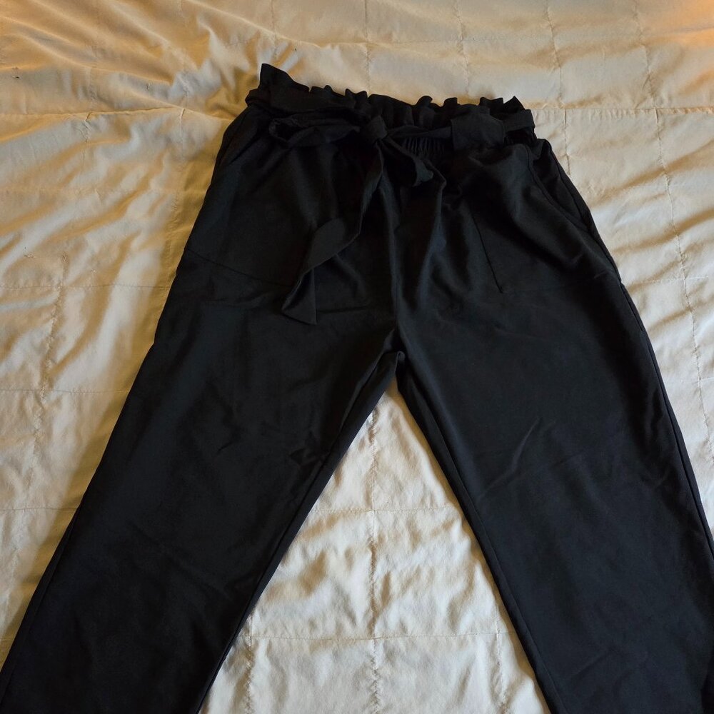 Hannah Nikole Black Paperbag Pants Plus Size 20W